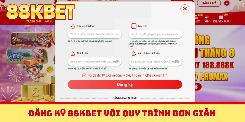 Đăng ký 88KBET với quy trình đơn giản